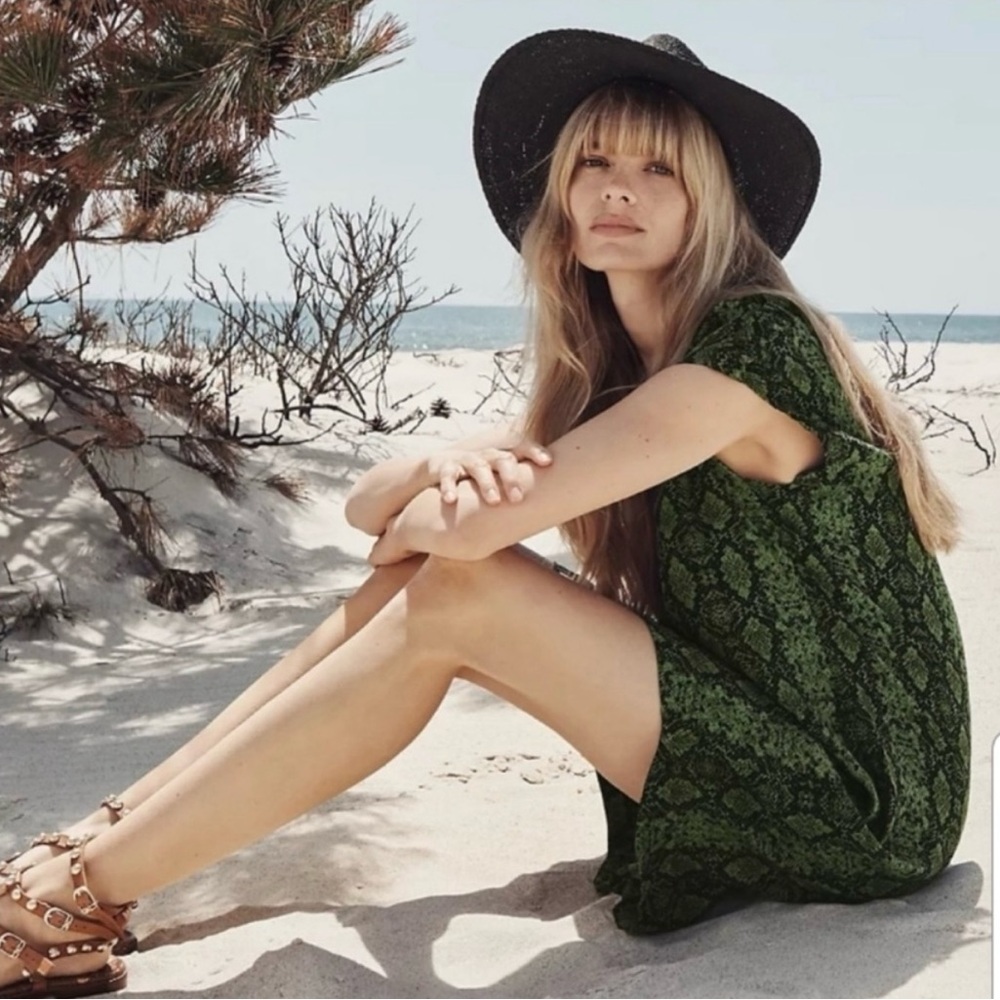 Anthropologie Rachel Snakeskin Print Shift Dress - Size XS